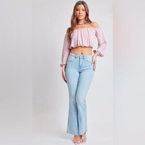 YMI Light Blue High Rise Flare Jeans